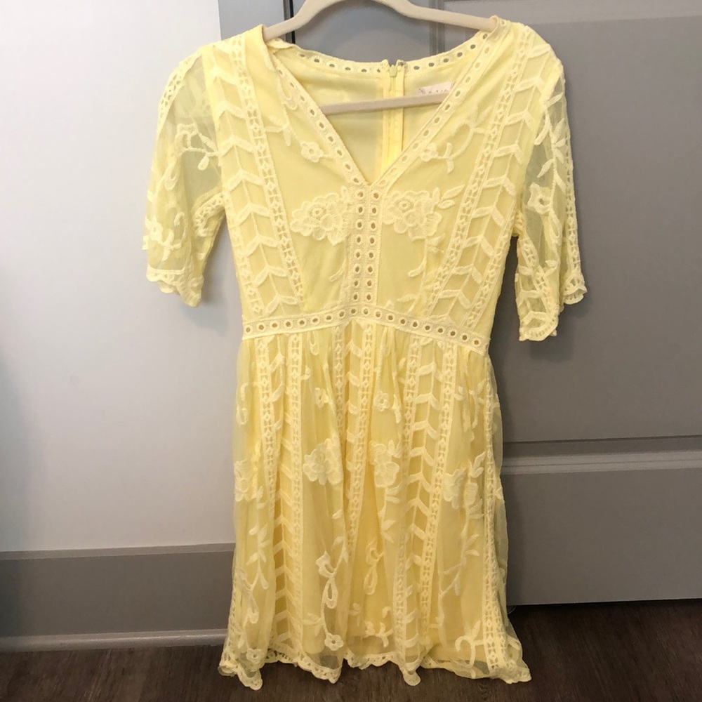 Yellow lace dress